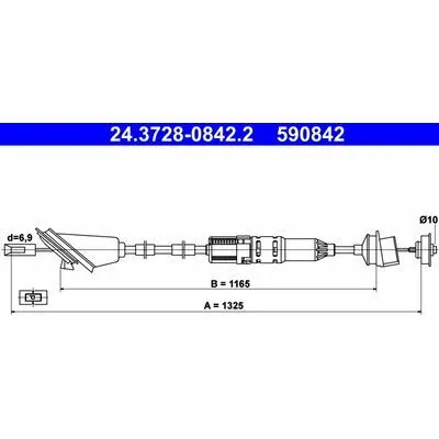 Offerta Lampo ATE 24.3728-0842.2 Cavo Comando, Comando Frizione