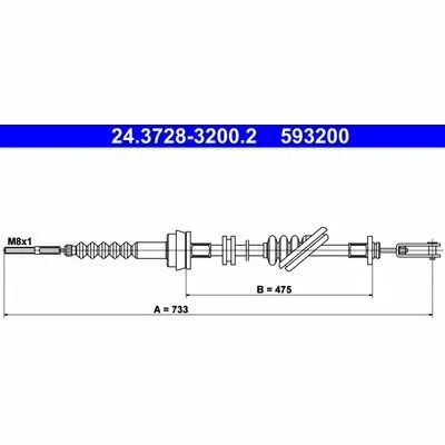 Occasione Imperdibile ATE 24.3728-3200.2 Cavo Comando, Comando Frizione