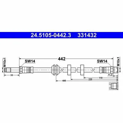 ATE 24.5105-0442.3 Flessibile del Freno A Buon Prezzo