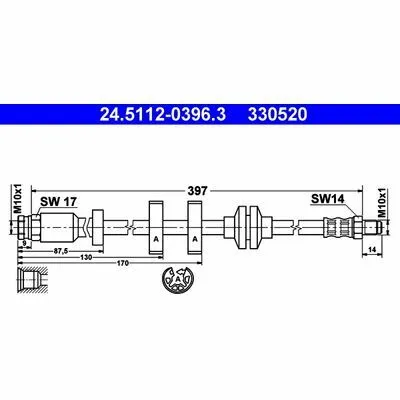 Prezzo Di Fabbrica ATE 24.5112-0396.3 Flessibile del Freno