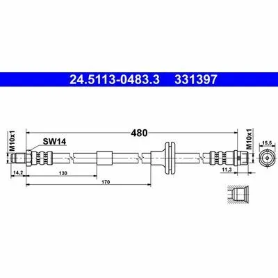 Offerta Speciale ATE 24.5113-0483.3 Flessibile del Freno