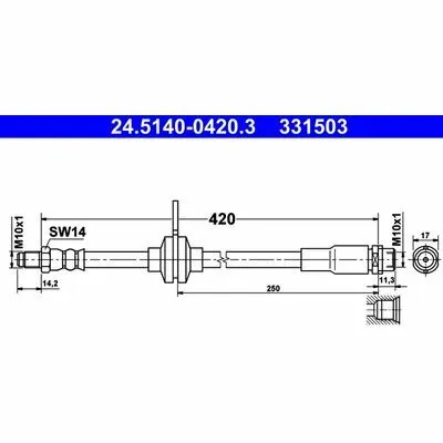 ATE 24.5140-0420.3 Flessibile del Freno Subito Disponibile