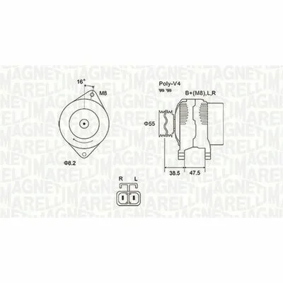 Professionale MAGNETI MARELLI 063731798010 Alternatore