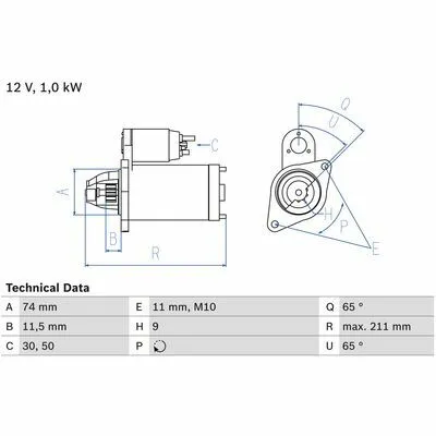 Sconto BOSCH 0 986 020 571 Motorino d‘Avviamento