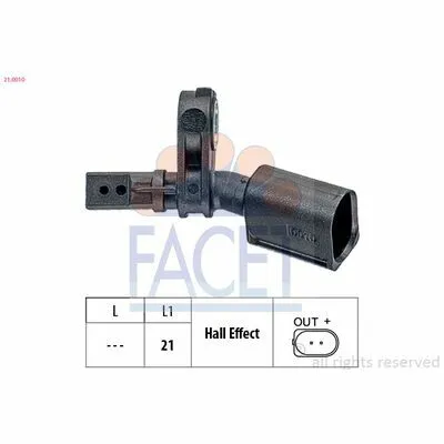 Vendita Finale FACET Made in Italy - OE Equivalent 21.0010 Sensore, N° Giri Ruota